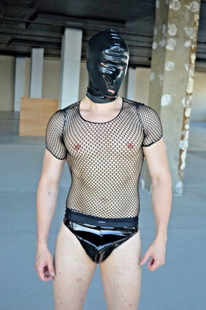 Montreal Private PVC decadent gay BLACK latex-look sport THONG Made in Italy