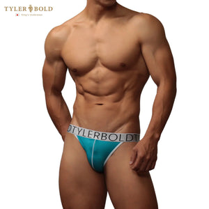 Tyler Bold decadent gay THONG Barretta Gloss BLUE strechy Made in Japan (205286)