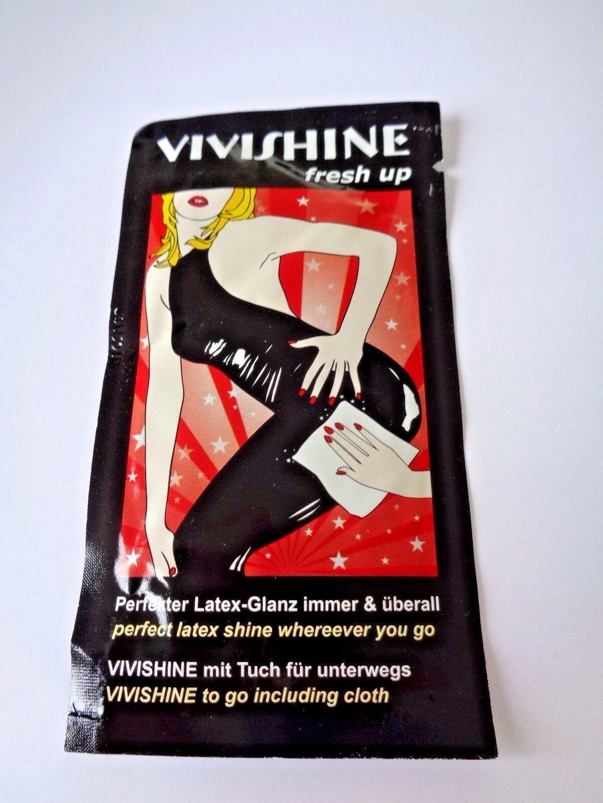 Vivishine LATEX SHINE POLISH fresh up DRESSING AID towel 7ml 10 UNIT PACK
