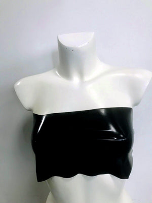 Denber Rubber Sexy LATEX Women TOP BOOB TUBE BLACK Made in UK (136X) w/shiner
