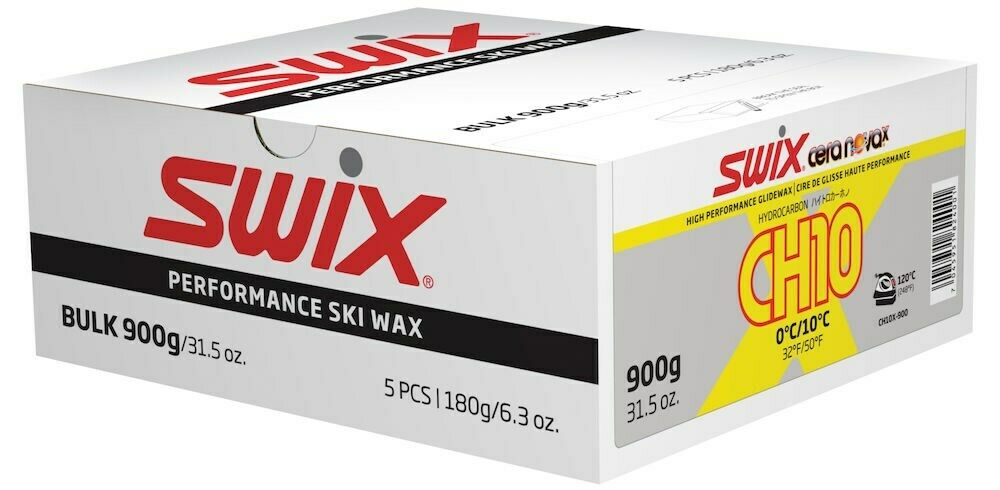Swix CH10X YELLOW WARM bulk wax 0°C/+10°C ski XC 900g (5x180g) Made in Norway