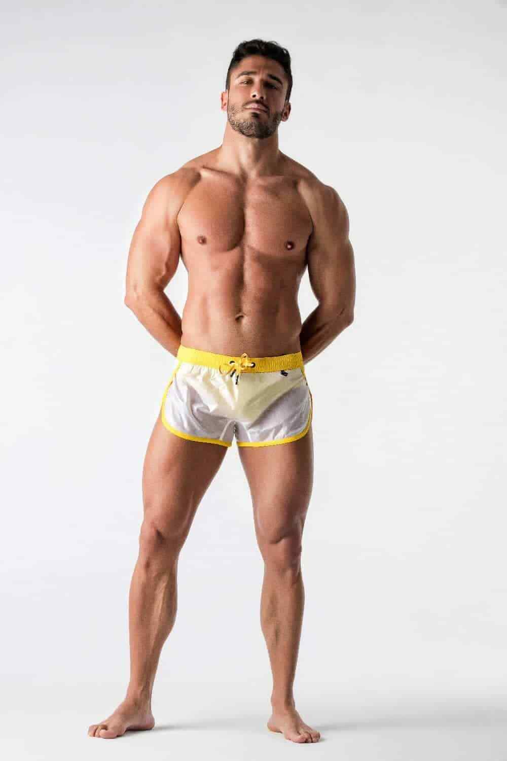 Beguard by Maskulo Men Glow in the Dark Silky Club Shorts YELLOW