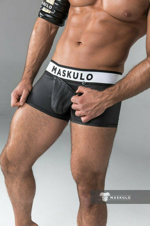 Armored by Maskulo Men Rubber Look Trunk Shorts