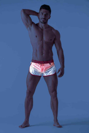 Beguard by Maskulo Men Glow in the Dark Shorts Silky Club Shorts CALYPSO CORAL